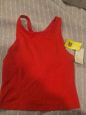 All In Motion Red Sleeveless Tank Top With Built In Bra